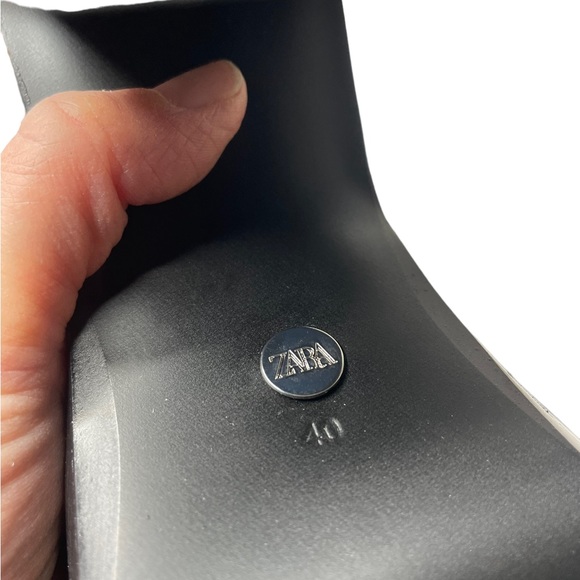 Zara | Platform Leather Heeled Ankle Boots in Brown 40 - Picture 4 of 12